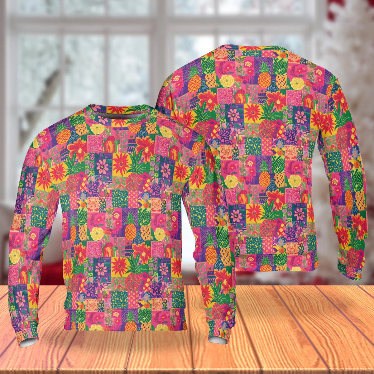 Pineapple Colorful Sweatshirt – Tropical 3D All Over Print Design