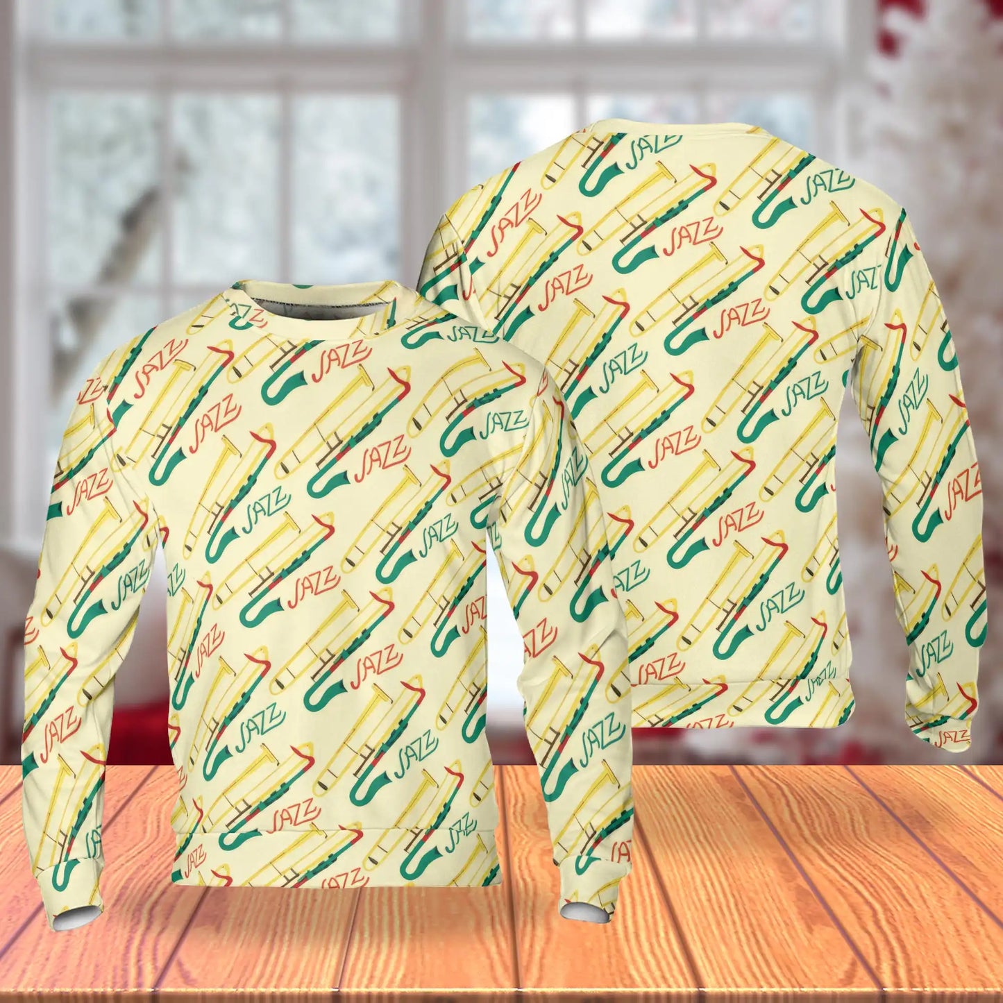 Jazz Trumpet Pattern Sweatshirt – Colorful Graphic 3D All Over Print Design