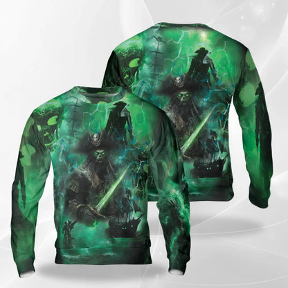 Ghost Pirate Sweatshirt – Colorful Graphic 3D All Over Print Design