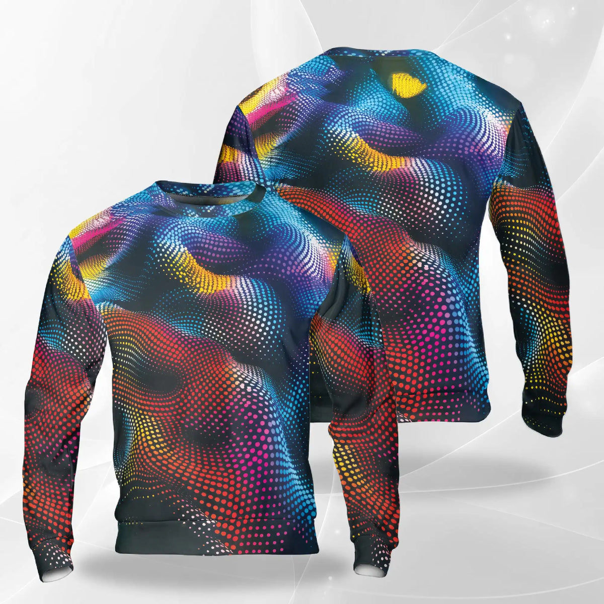 Dynamic Dots Sweatshirt – Colorful Graphic 3D All Over Print Design
