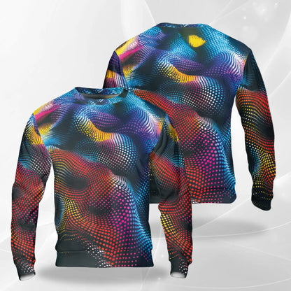 Dynamic Dots Sweatshirt – Colorful Graphic 3D All Over Print Design