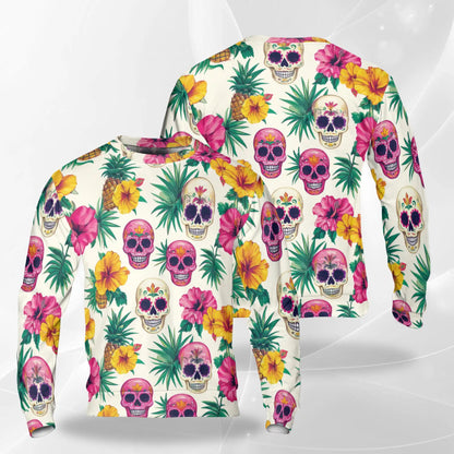 Sugar Skull Sweatshirt – Colorful Graphic 3D All Over Print Design