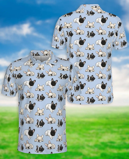French Bulldog Pattern Polo Shirt | Azhawaiian