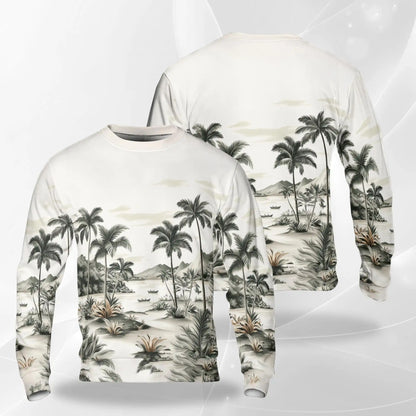 Vintage Coconut Tree Sweatshirt – Tropical Vintage 3D All Over Print Design