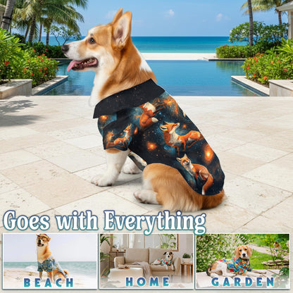 Fox Starlight Matching Dog Owner Hawaiian Shirts, Funny Pet Aloha Shirt for Beach Vacation - Azhawaiian
