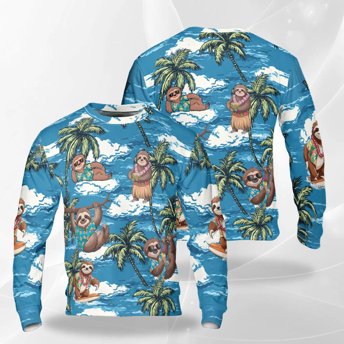 Sloth Ocean Sweatshirt – Tropical 3D All Over Print Design
