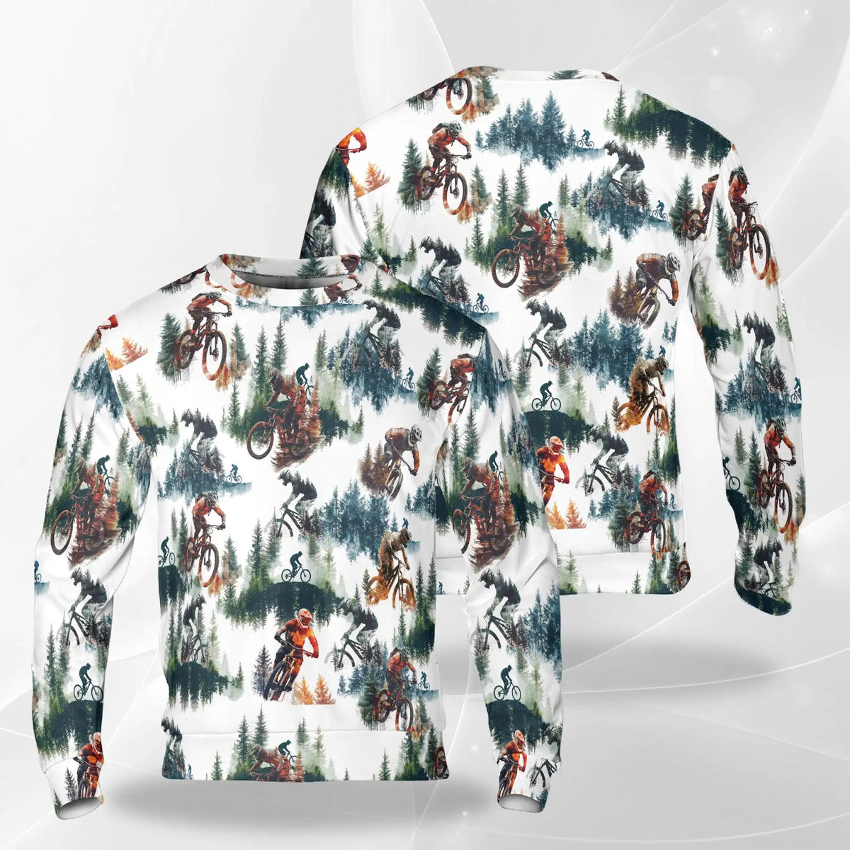 Mountain Biking Sweatshirt – Colorful Graphic 3D All Over Print Design