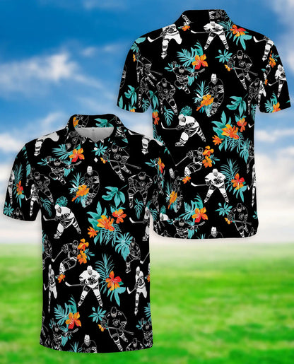 Hockey Hawaiian 3D Polo Shirt | Azhawaiian