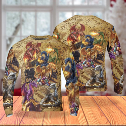 Fantasy Dragon Sweatshirt – Colorful Graphic 3D All Over Print Design
