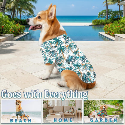Octopus Matching Dog Owner Hawaiian Shirts, Funny Pet Aloha Shirt for Beach Vacation - Azhawaiian