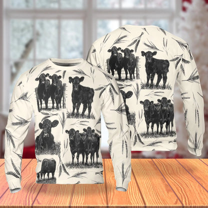Vintage Cattle Farm Lovers Farmer Sweatshirt – Vintage 3D All Over Print Design