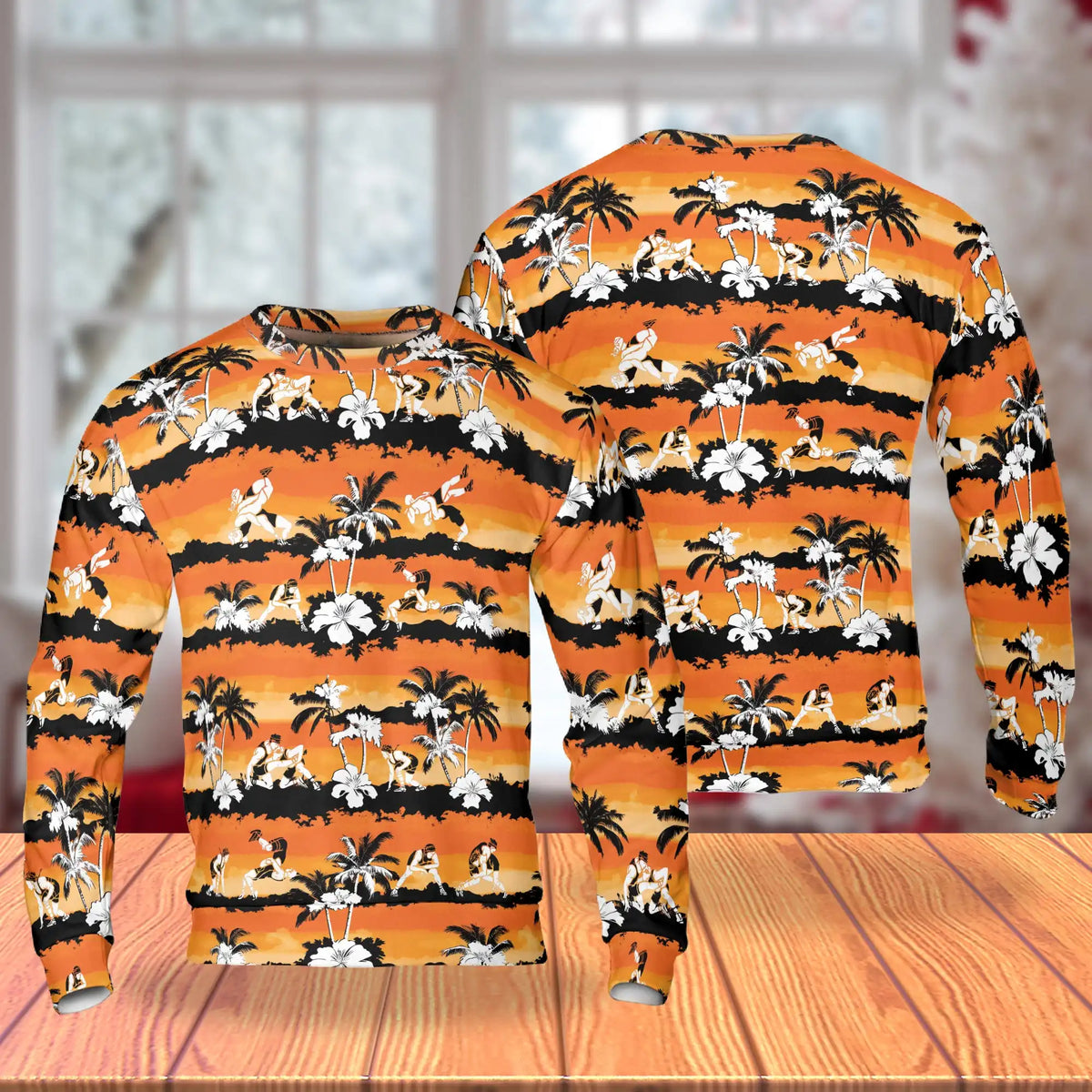 Wrestling Hibiscus Sweatshirt – Colorful Graphic 3D All Over Print Design