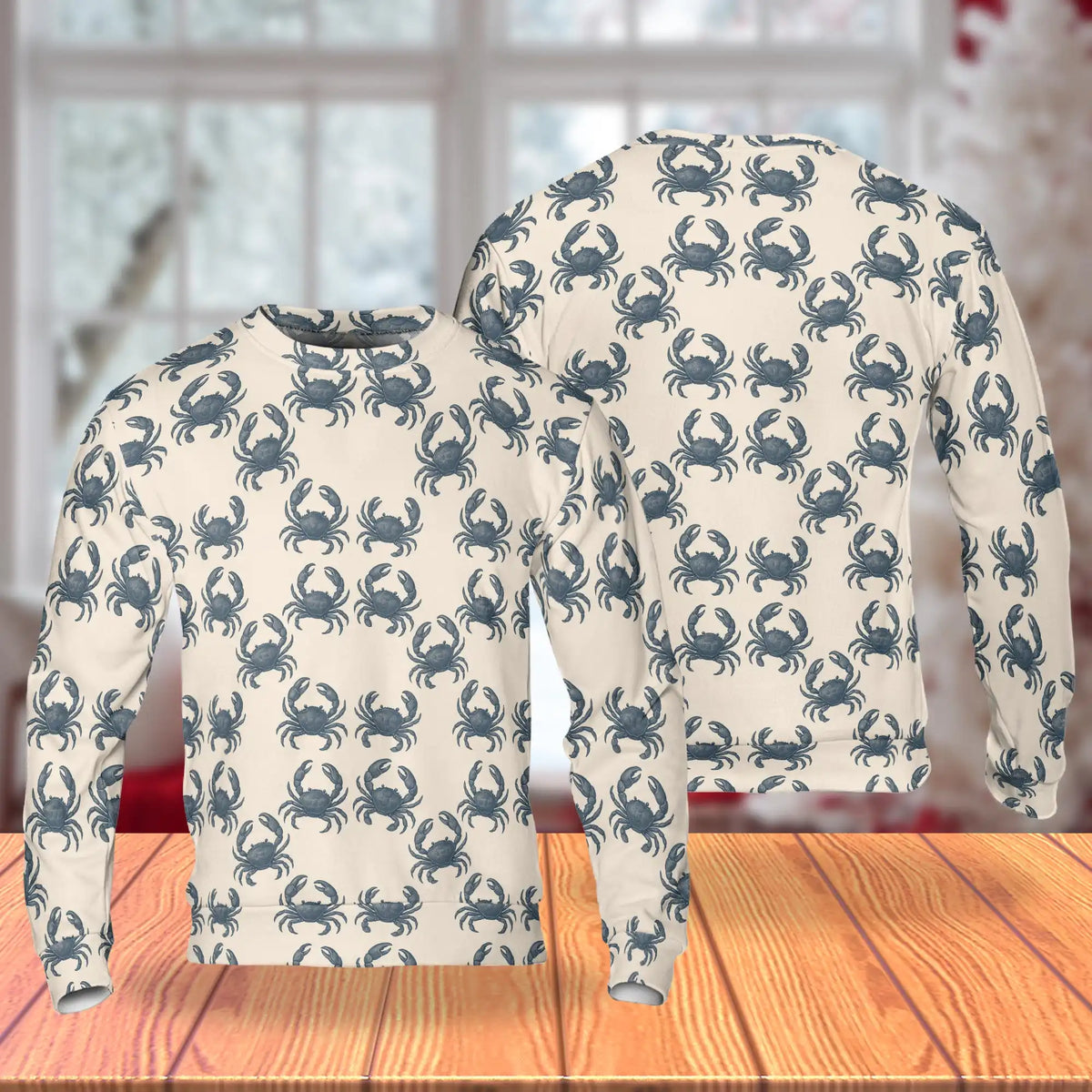 Crab Pattern Sweatshirt – Colorful Graphic 3D All Over Print Design