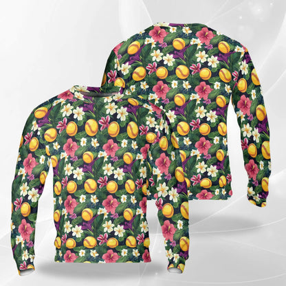 Softball Tropical Leaves and Flowers Sweatshirt – Tropical 3D All Over Print Design