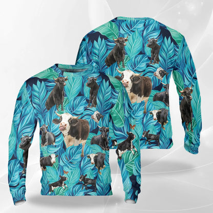 Black Hereford Cattle Sweatshirt – Colorful Graphic 3D All Over Print Design