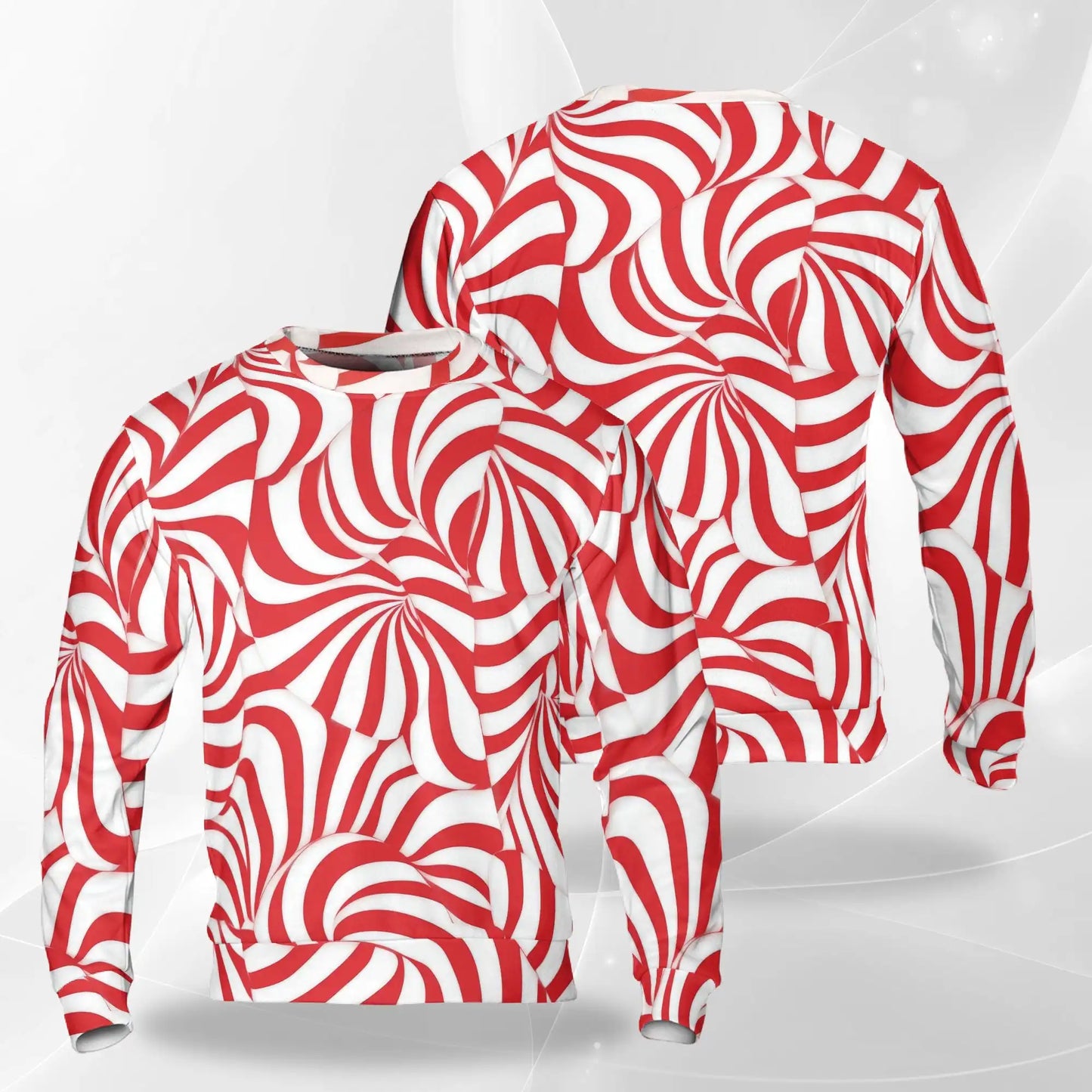 Red and White Candy Cane Stripes Sweatshirt – Christmas 3D All Over Print Design