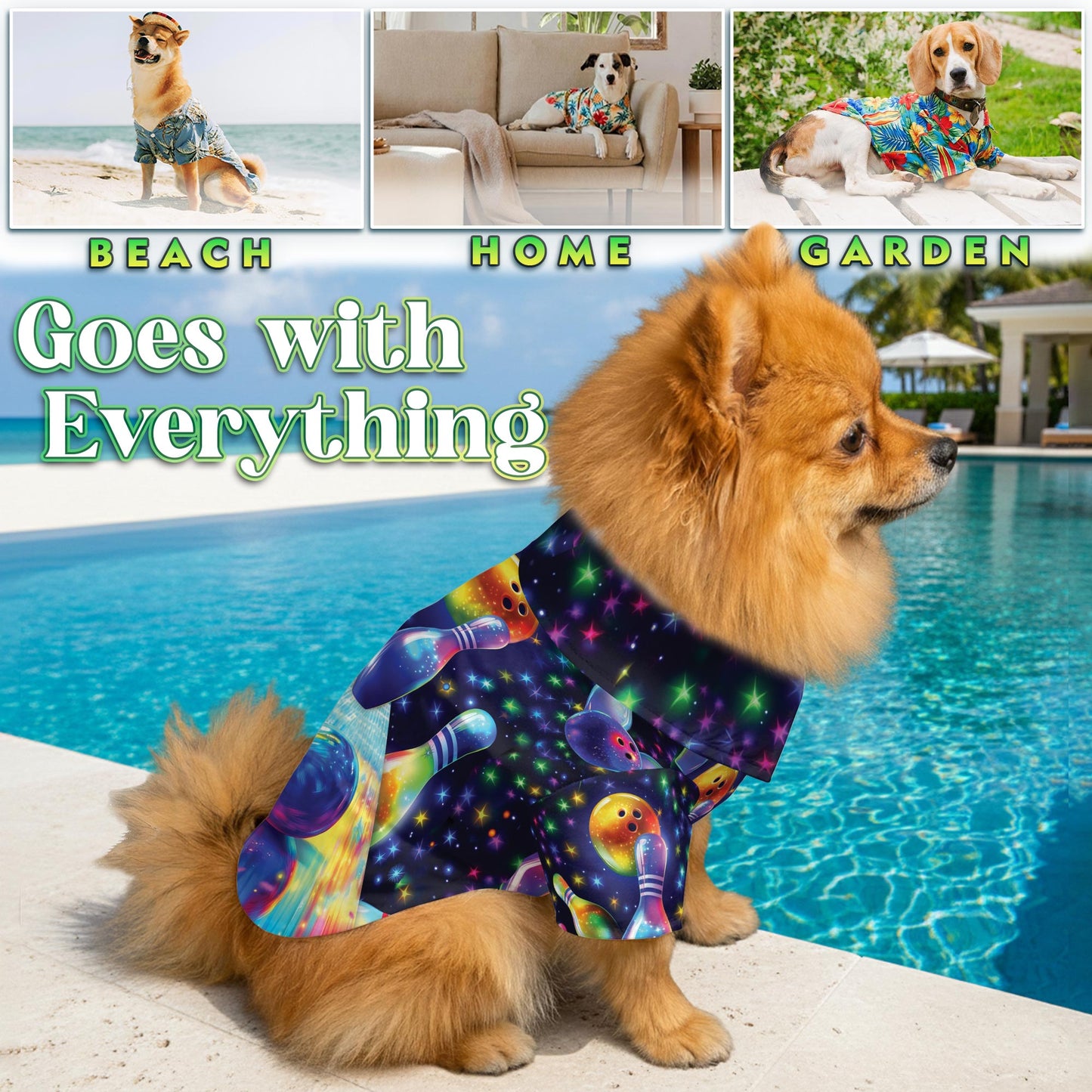 Unique Beach Bowling Matching Dog Owner Hawaiian Shirts, Funny Pet Aloha Shirt for Beach Vacation - Azhawaiian