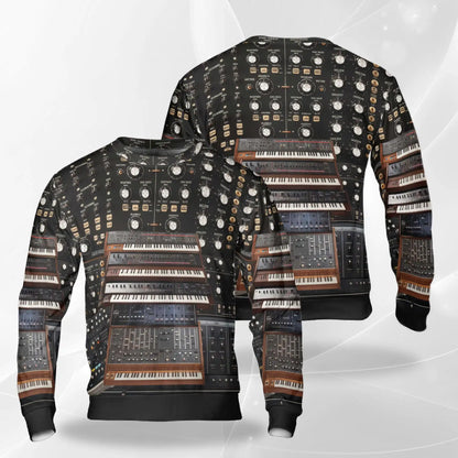 Synthesizer Sweatshirt – Colorful Graphic 3D All Over Print Design