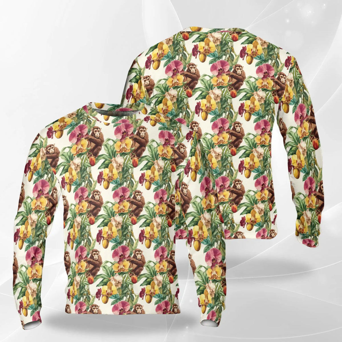 Tropical Monkey Sweatshirt – Jungle 3D All Over Print Design