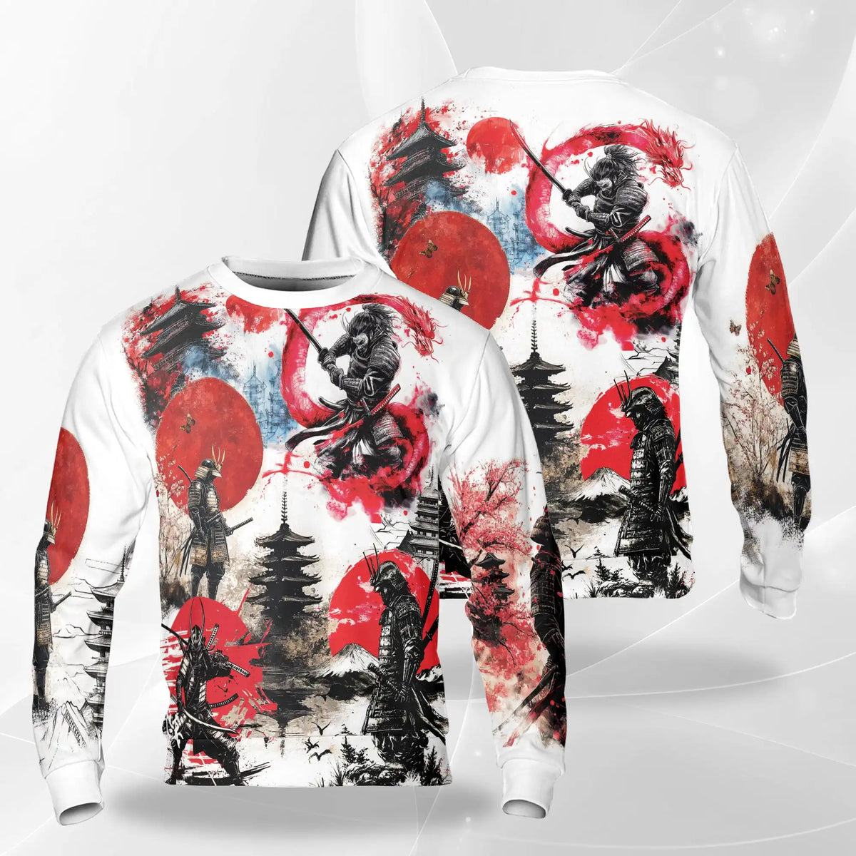 Samurai Art Sweatshirt – Colorful Graphic 3D All Over Print Design