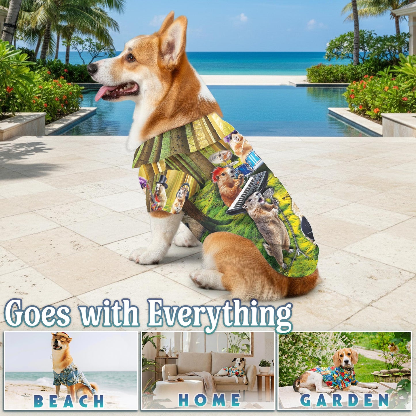 Musical Groundhog Matching Dog Owner Hawaiian Shirts, Funny Pet Aloha Shirt for Beach Vacation - Azhawaiian