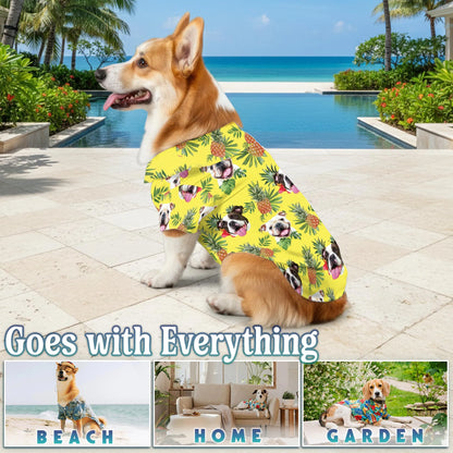 English Bulldog  Summer Beach Outfit Matching Dog Owner Hawaiian Shirts, Pet Aloha Shirt - Azhawaiian