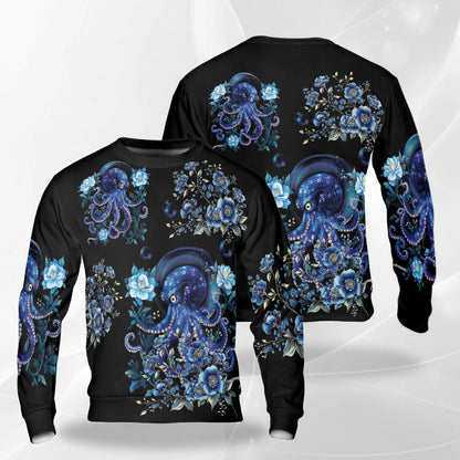 Octopus Flower Sweatshirt – Colorful Graphic 3D All Over Print Design