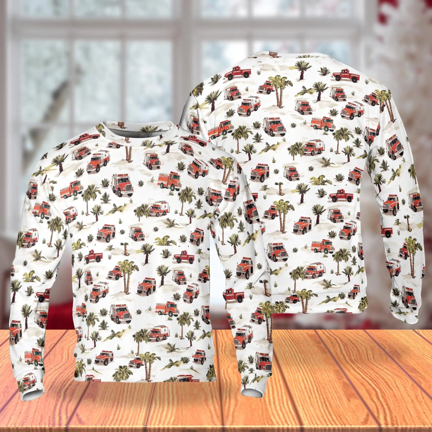 Fire Truck Ambulance Sweatshirt – Colorful Graphic 3D All Over Print Design