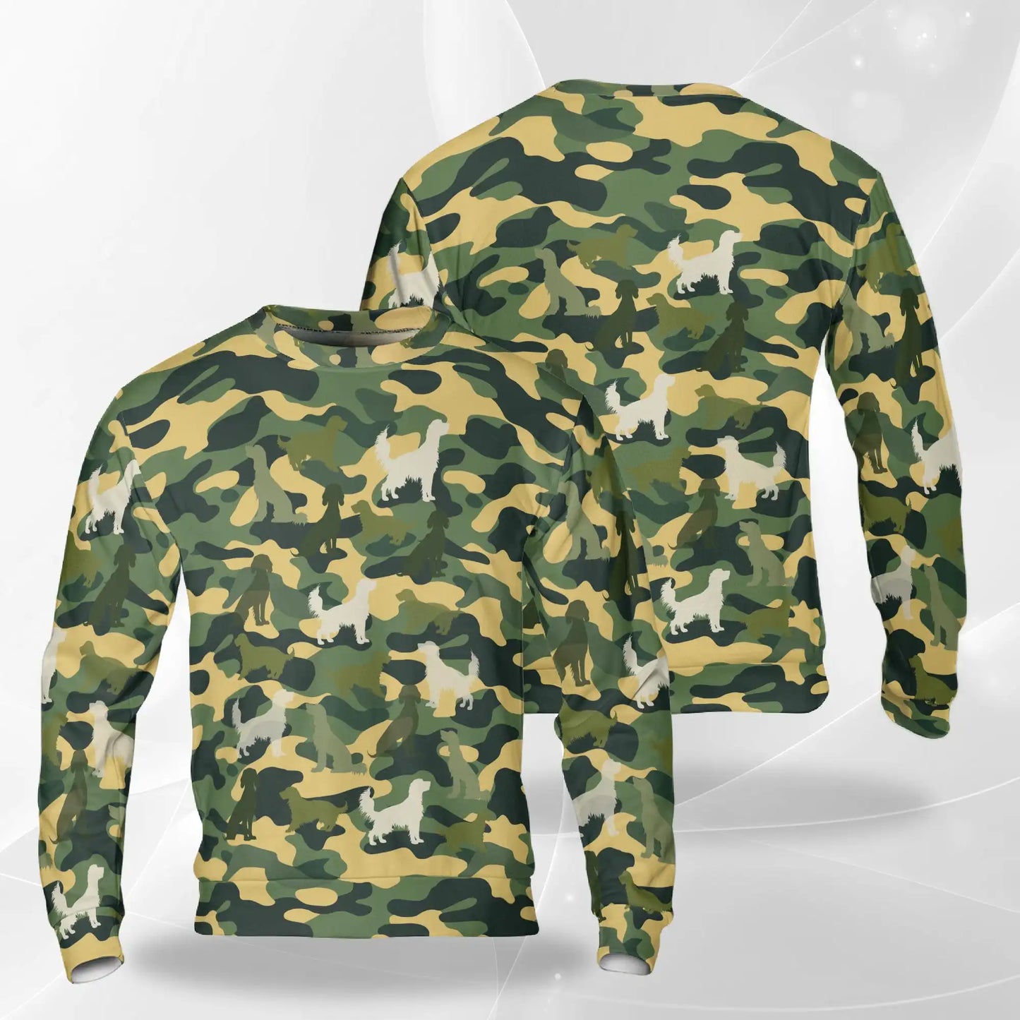 English Setter Dog Camo Sweatshirt – Colorful Graphic 3D All Over Print Design
