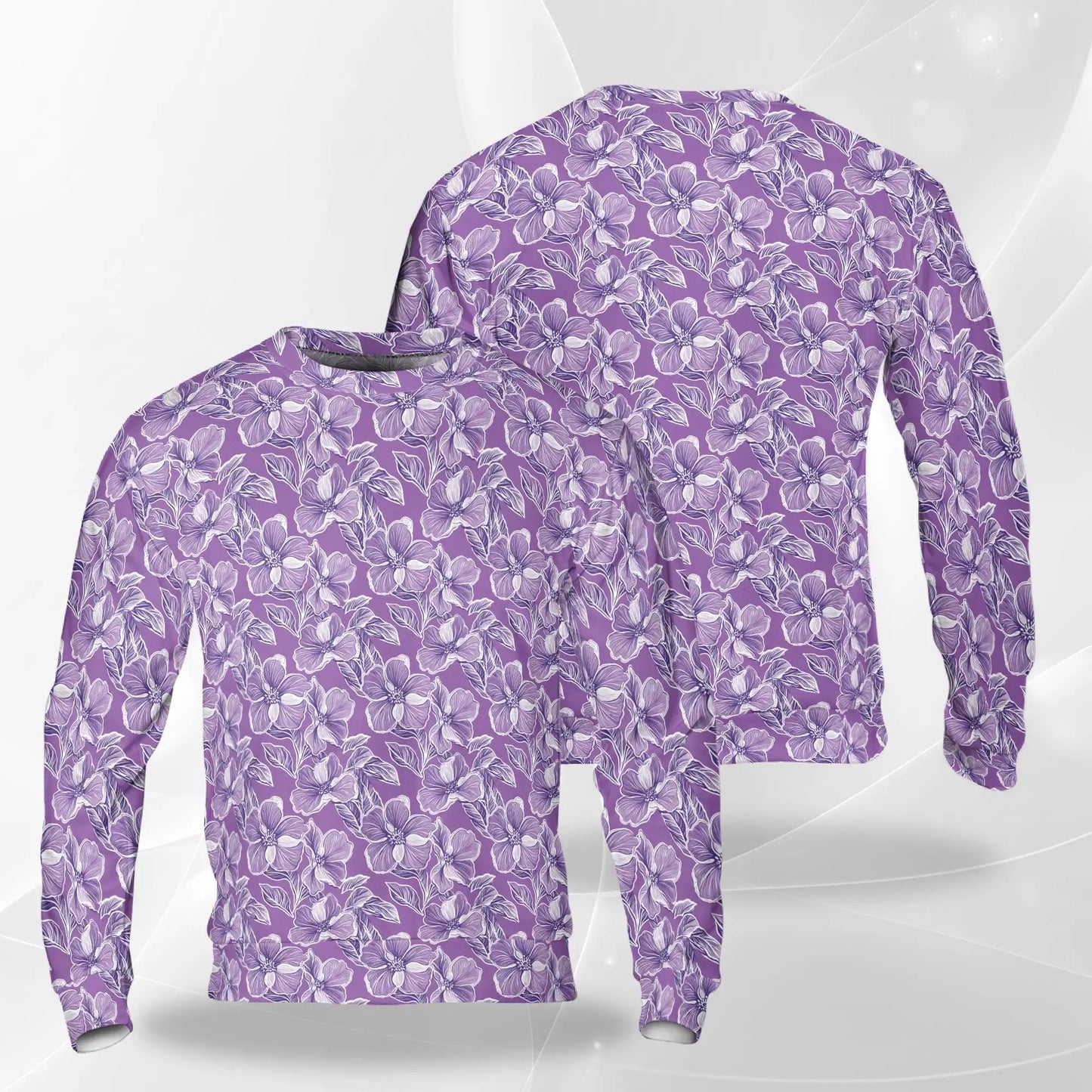 Purple Hibiscus Sweatshirt – Tropical 3D All Over Print Design