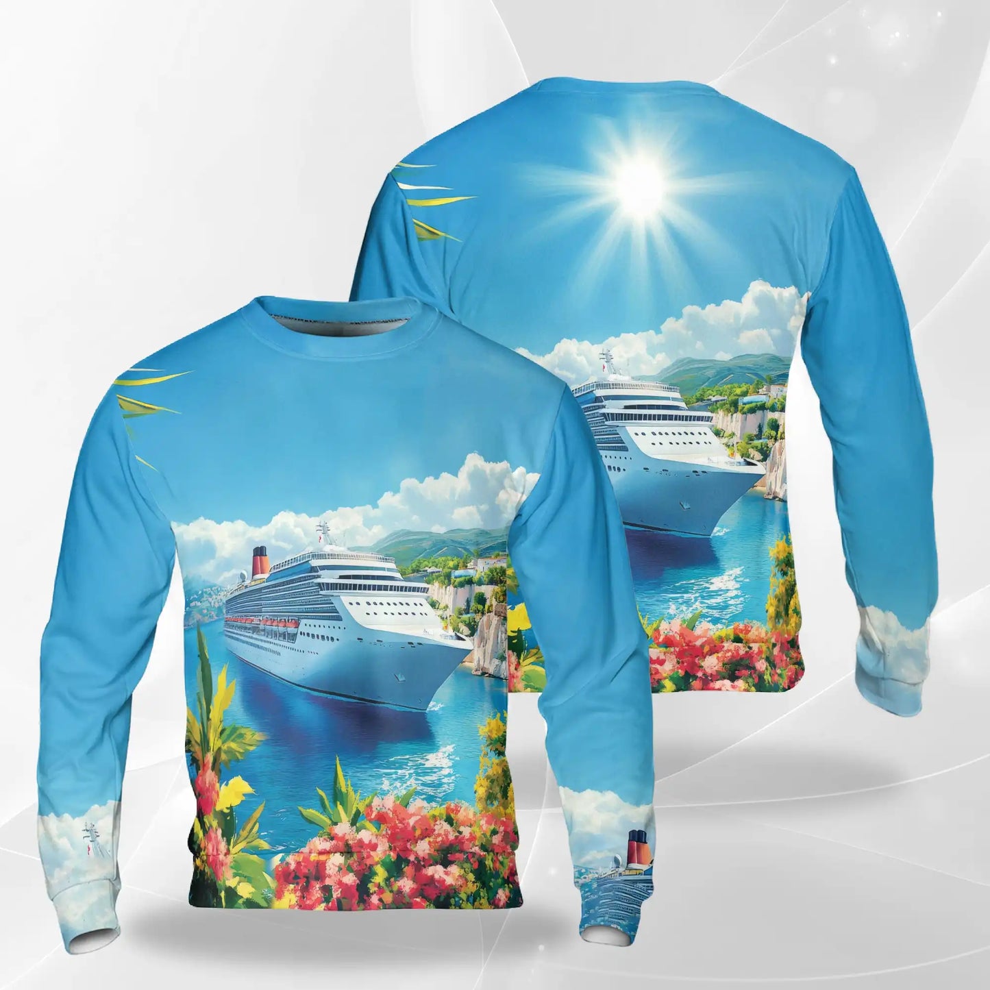Cruise Ship Sweatshirt – Colorful Graphic 3D All Over Print Design