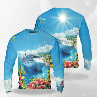 Cruise Ship Sweatshirt – Colorful Graphic 3D All Over Print Design
