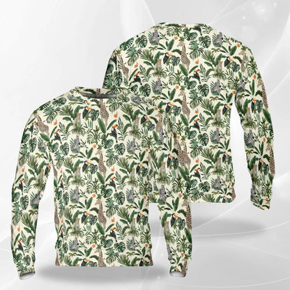 Botanical Jungle Animal Sweatshirt – Tropical Jungle 3D All Over Print Design