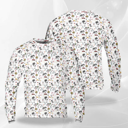 White Terrier Tropical Sweatshirt – Tropical 3D All Over Print Design