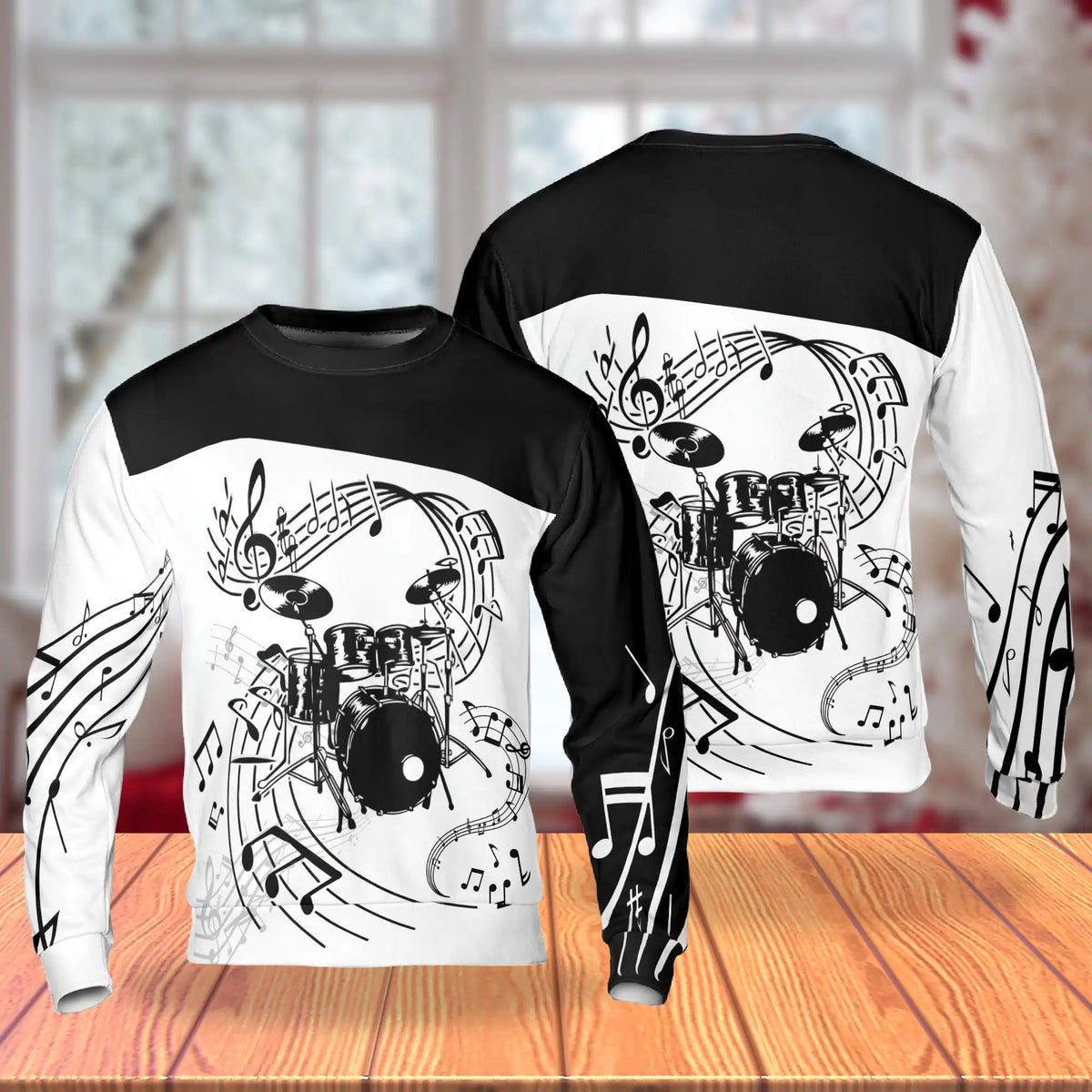 Drums Music Sweatshirt – Colorful Graphic 3D All Over Print Design