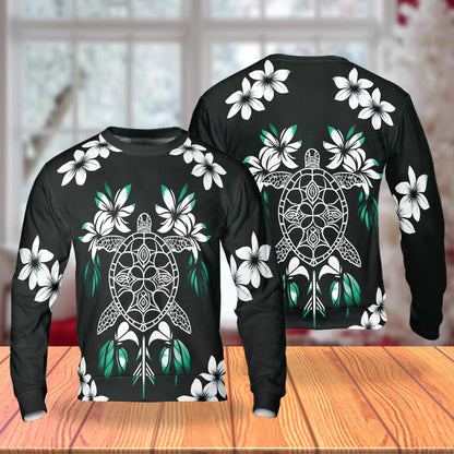Green Turtle Sweatshirt – Colorful Graphic 3D All Over Print Design