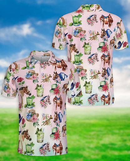 Western Horse Cowgirl 3D Polo Shirt for Men, Rustic Rodeo Country Style | Azhawaiian