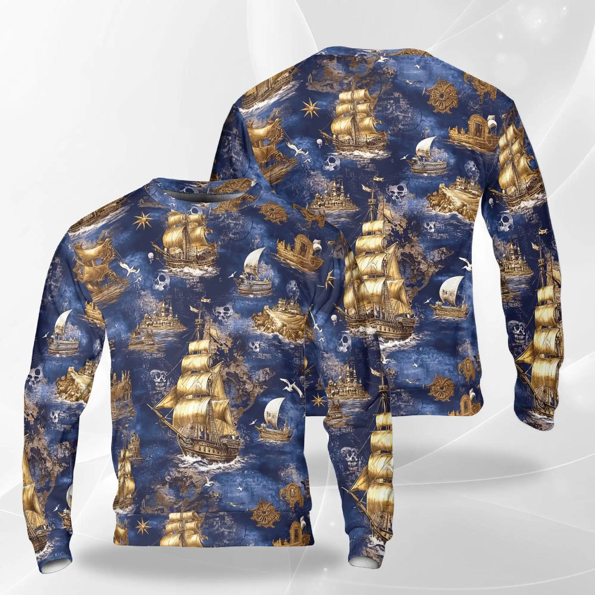 Pirate Ship Sweatshirt – Colorful Graphic 3D All Over Print Design