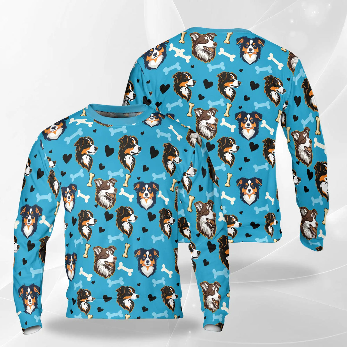 Australian Shepherd Sweatshirt – Colorful Graphic 3D All Over Print Design