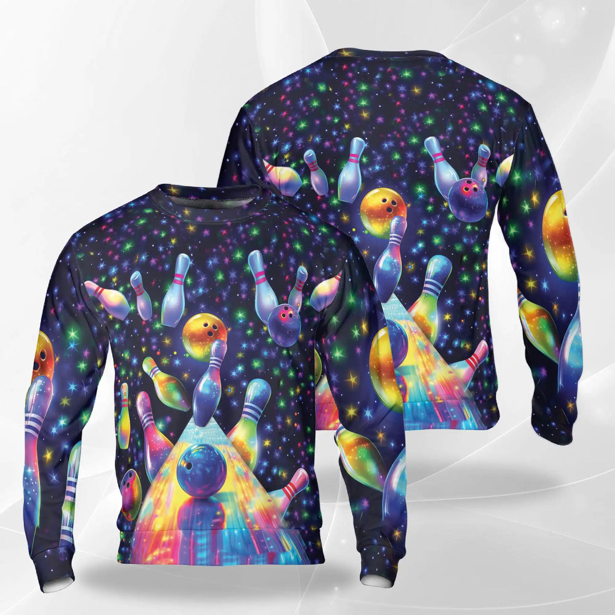 Bowling Pattern Sweatshirt – Colorful Graphic 3D All Over Print Design