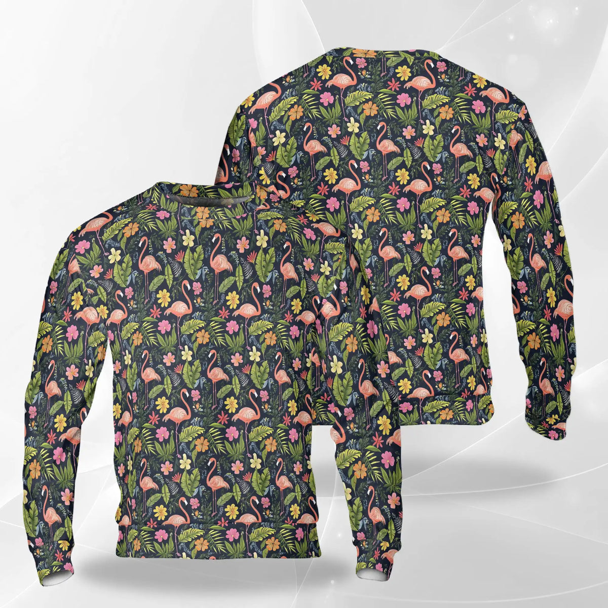 Flamingo Retreat Sweatshirt – Tropical 3D All Over Print Design