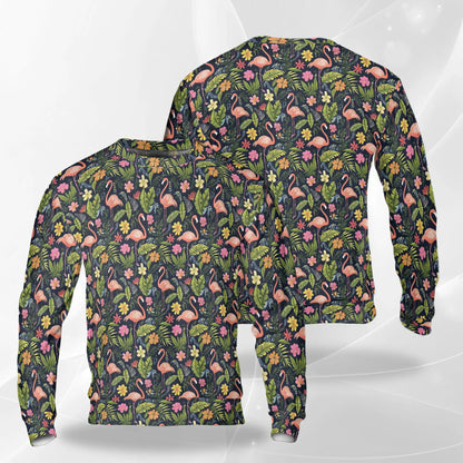 Flamingo Retreat Sweatshirt – Tropical 3D All Over Print Design