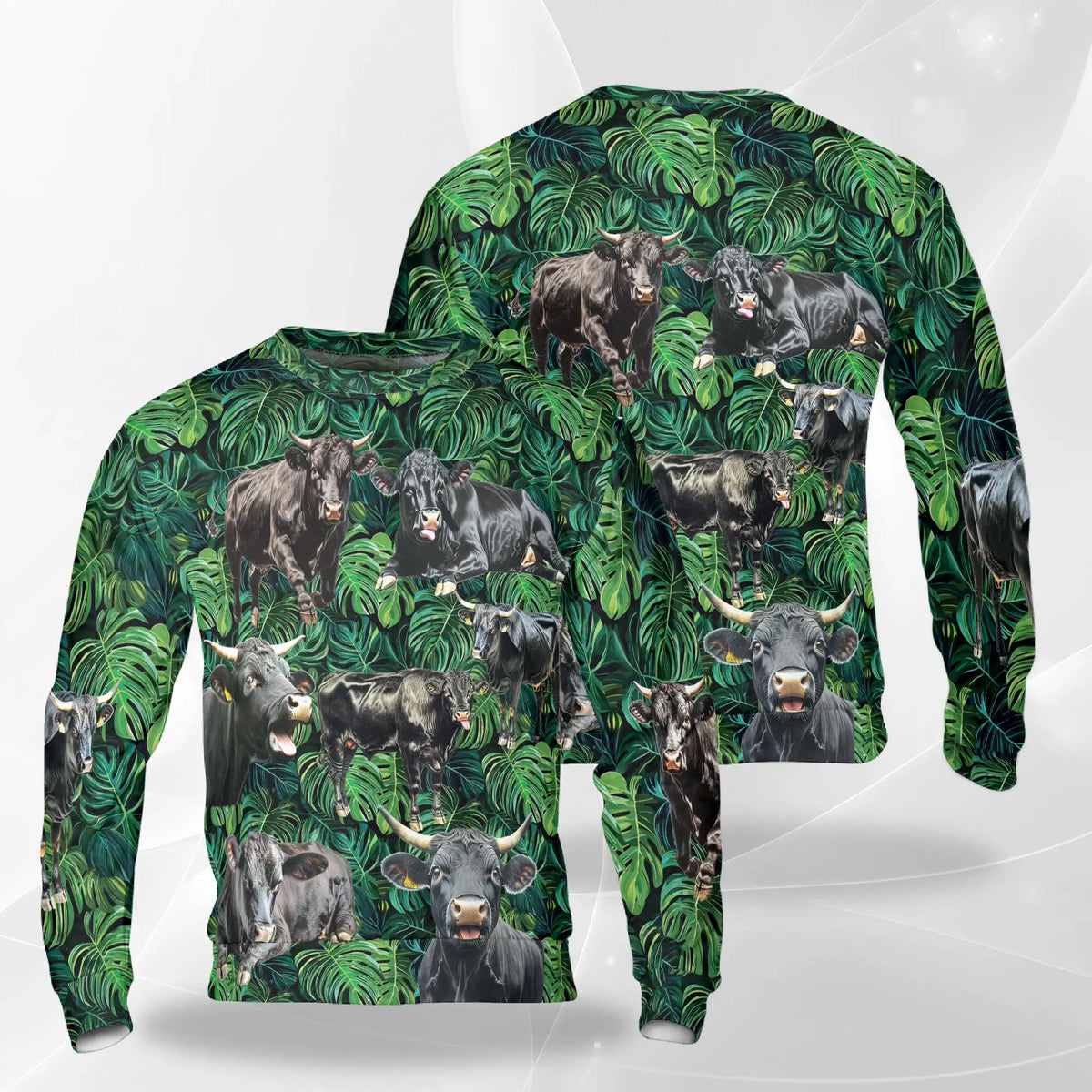 Angus Cattle Tropical Sweatshirt – Tropical 3D All Over Print Design