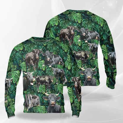 Angus Cattle Tropical Sweatshirt – Tropical 3D All Over Print Design