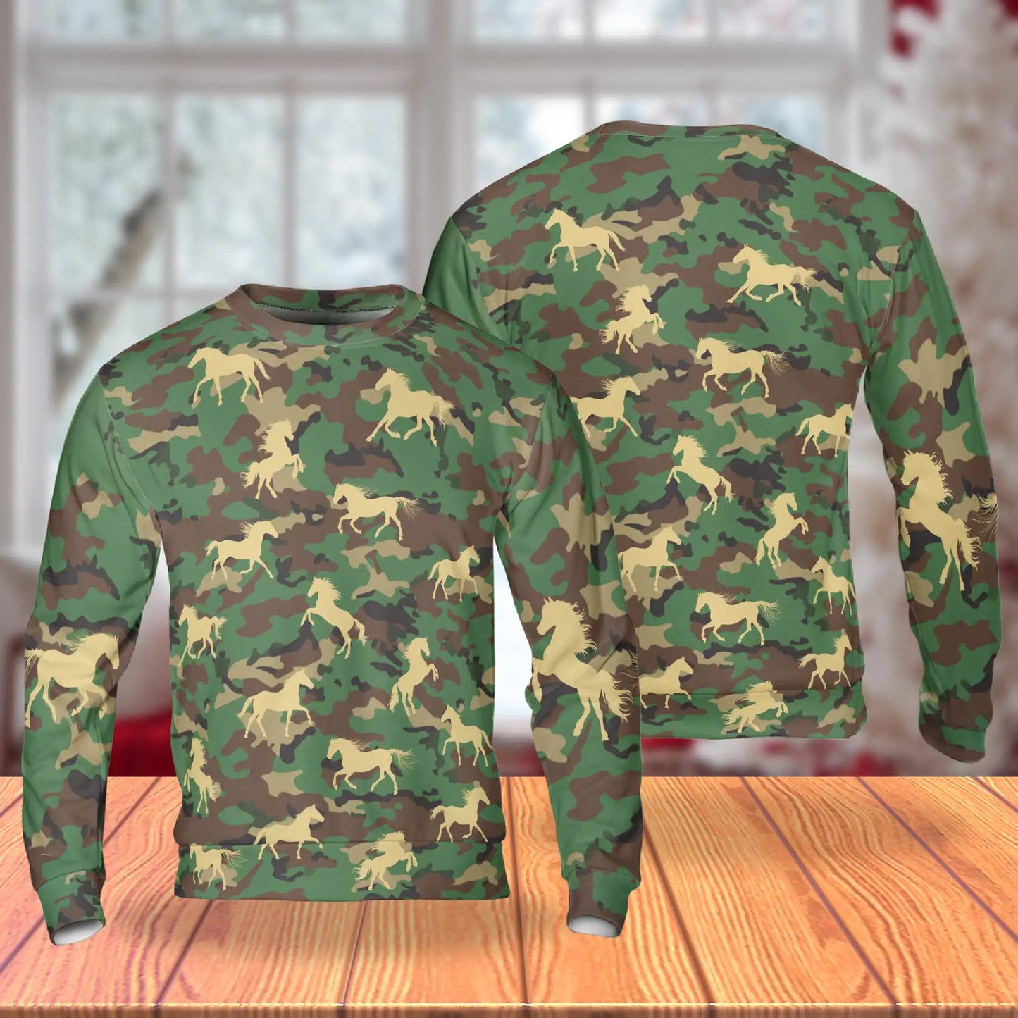 Horse Camo Sweatshirt – Colorful Graphic 3D All Over Print Design