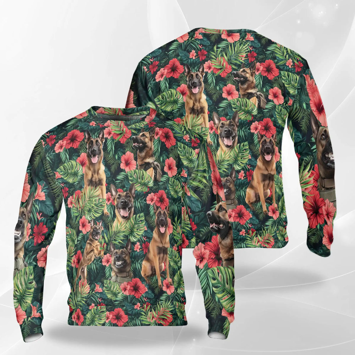 German Shepherd Tropical Sweatshirt – Tropical 3D All Over Print Design