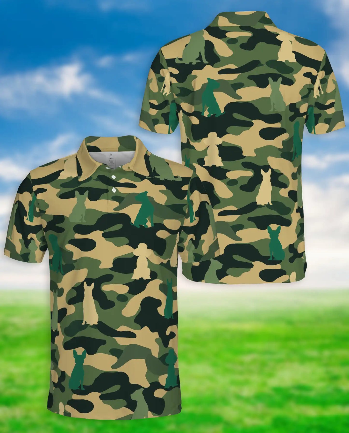Dog Camo Polo Shirt | Azhawaiian