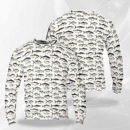 Vintage Fish Pattern Sweatshirt – Vintage 3D All Over Print Design