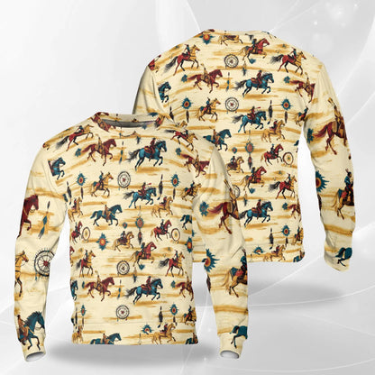 Wild Horse Sweatshirt – Colorful Graphic 3D All Over Print Design