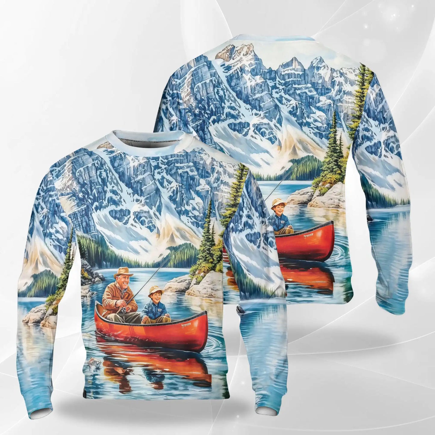 Rowing Boat Fishing Sweatshirt – Colorful Graphic 3D All Over Print Design